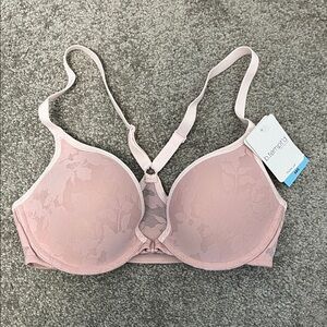NWT Front-Close Push-Up Bra b.tempt'd by Wacoal Shadow Lace Light Pink